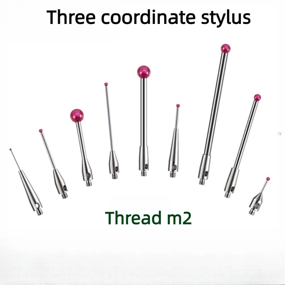 1 piece M2 of ruby tungsten carbide CMM thread CNC measuring probe; pointed contact ball headCNC precision measurement