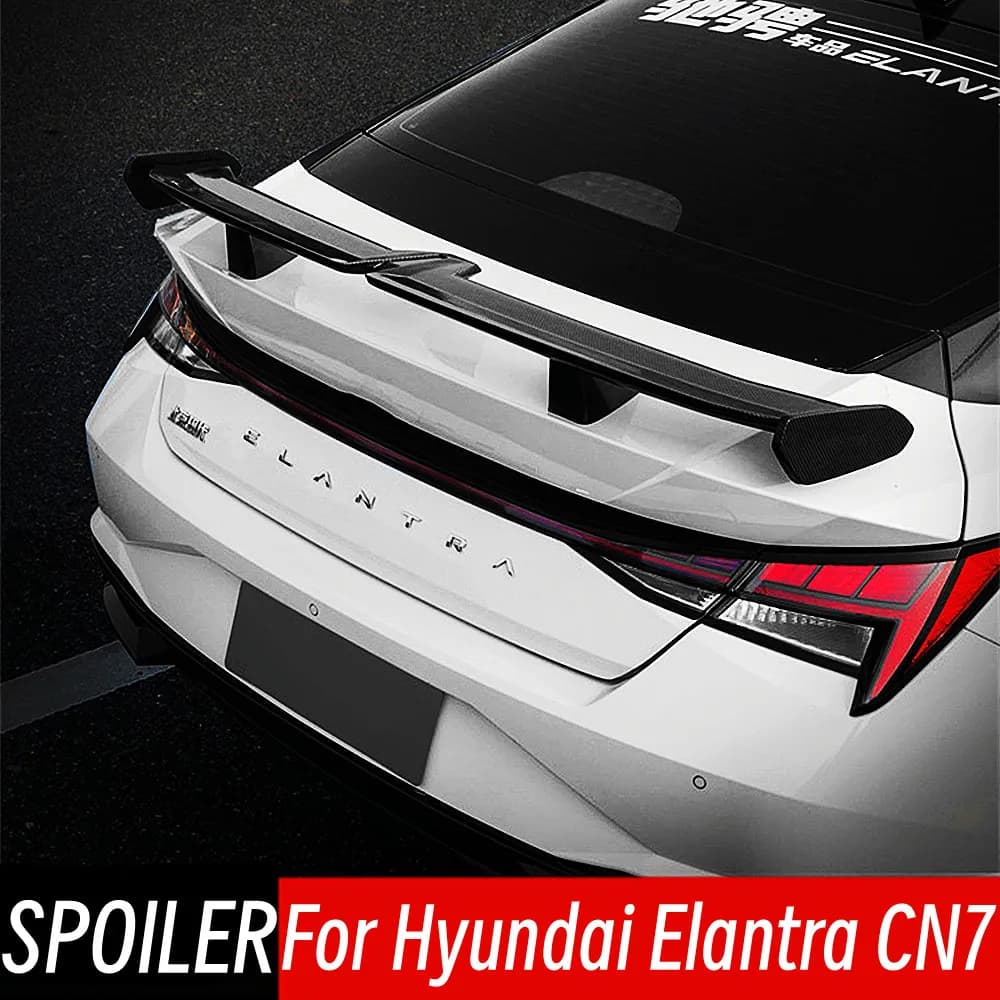 For Hyundai Elantra CN7 2020-2023 Bodykit Car Rear Trunk Lid Lip Spoiler Wings ABS Plastic Exterior Tuning Accessories Part