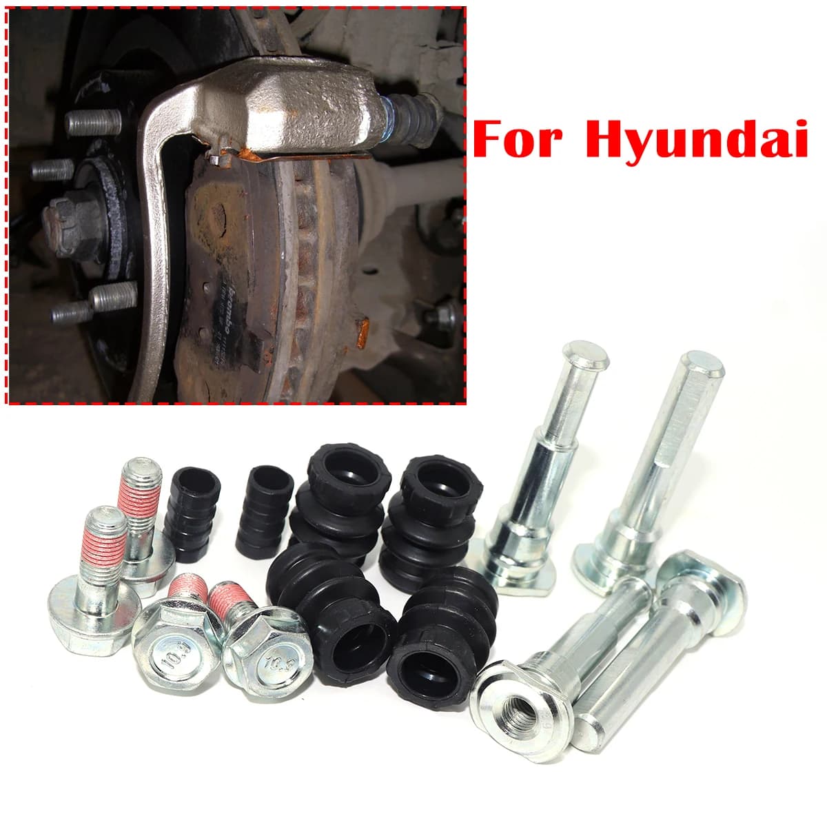 Brake Caliper Cylinder Slider Guide Pin For Hyundai TERRACAN SONATA SANTAMO SANTA For Disc Housing Bolt Rubber Bushing Boot Seal