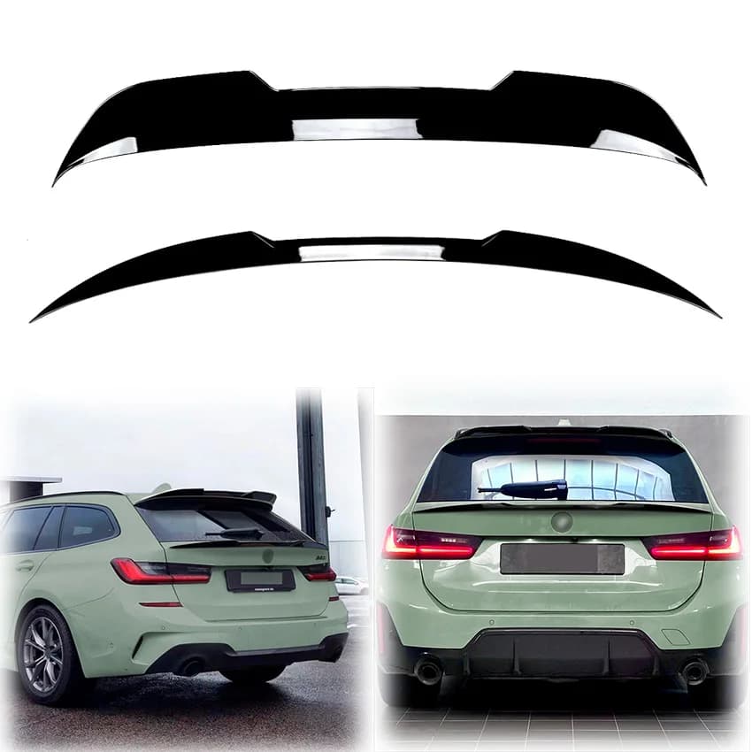 2019 To 2024 For BMW 3 Series G21 Pre-facelift Touring LCI Rear Roof Spoiler Wing Lip By High Quality ABS Body Kit Gloss Black