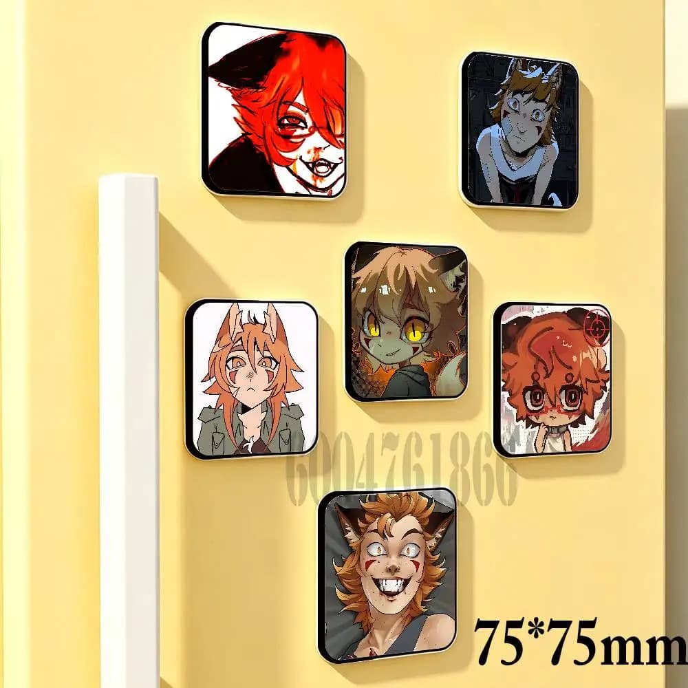 R-Ren Hana 75mm Square Fridge Magnet Cute Refrigerator Magnet Office Cabinet & Home Kitchen Decoration Gift