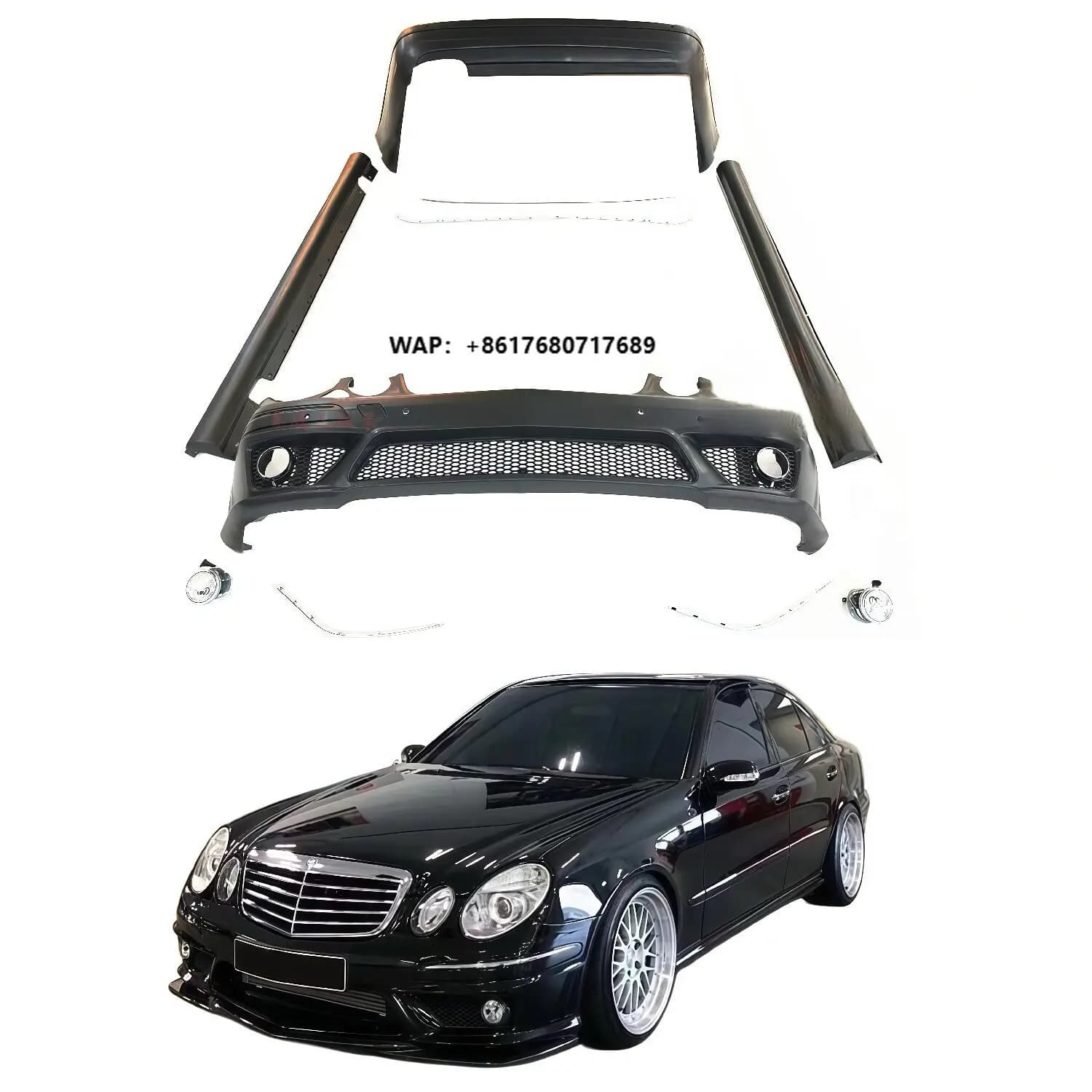 Hot Sell Best Quality Car Parts Bodykit for -Benz E Class W211 Upgrade to E63 Front Rear Bumper Side Skirt Fog Lights