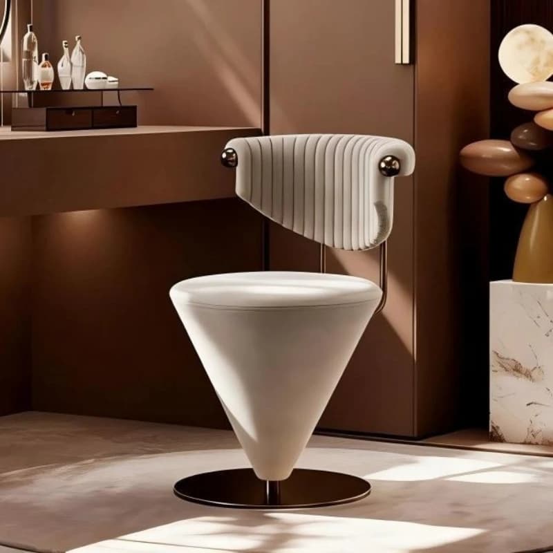 Dressing chair light luxury high-end makeup chair girls cloakroom rotating makeup stool bedroom fabric dressing stool