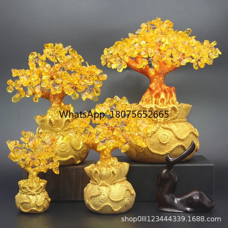 Crystal ornament home crafts resin money bag gift new year decoration