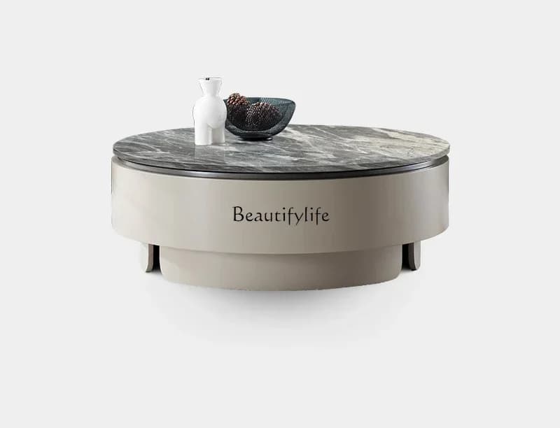 FGItalian minimalist sofa round coffee table Modern minimalist marble coffee table