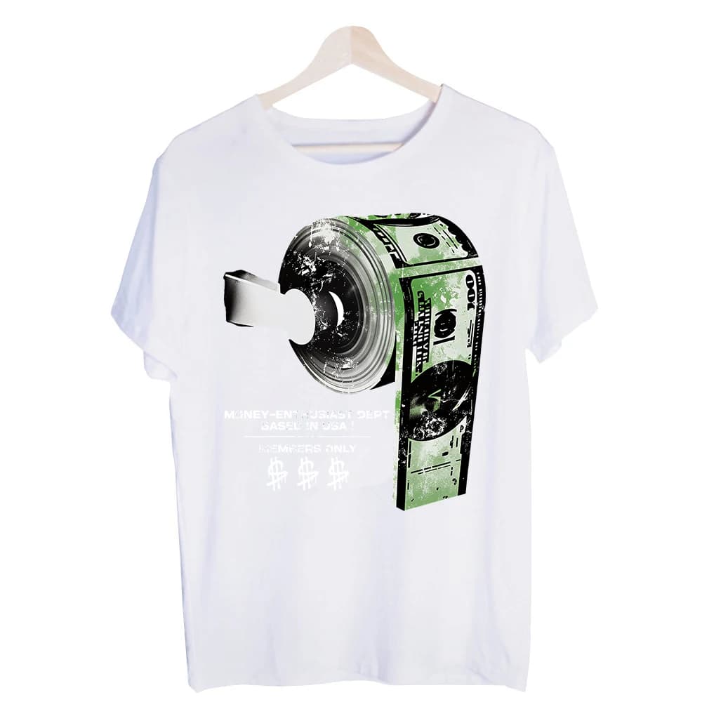 Men's Money Inspired Graphic Tee, Short Sleeve Crew Neck T-Shirt for Urban Streetwear and Casual Outfits