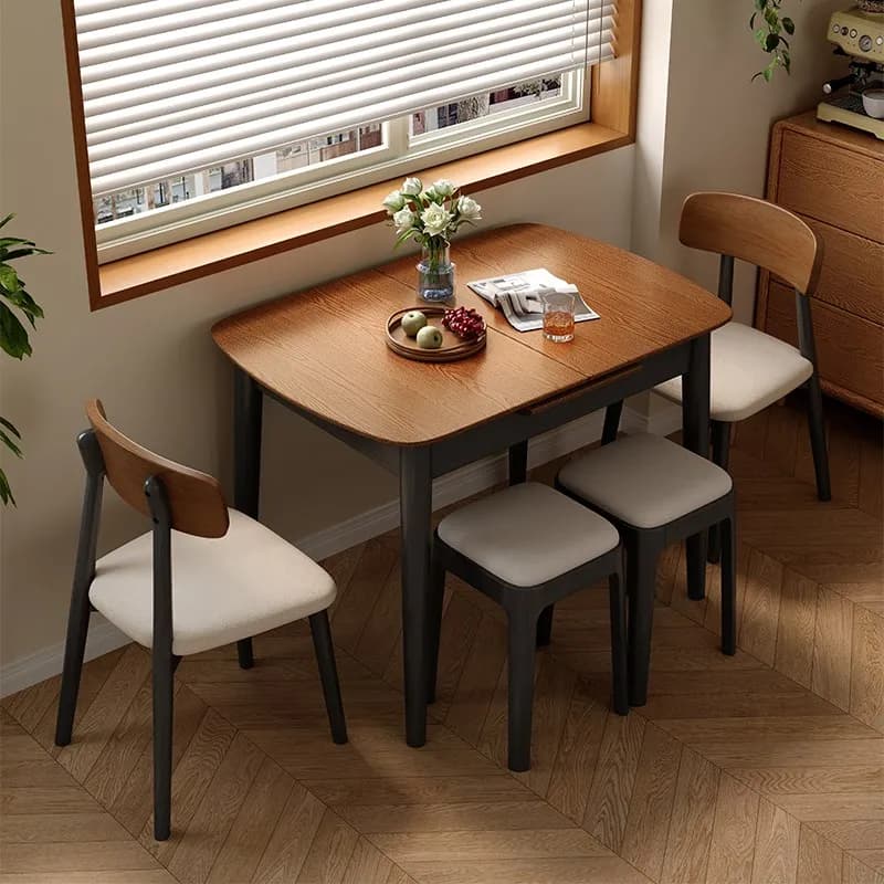 #Luxury Simple Multi-functional Modern Small Wooden Dining Table Extendable Folding Dining Table For Apartment Dinning Room