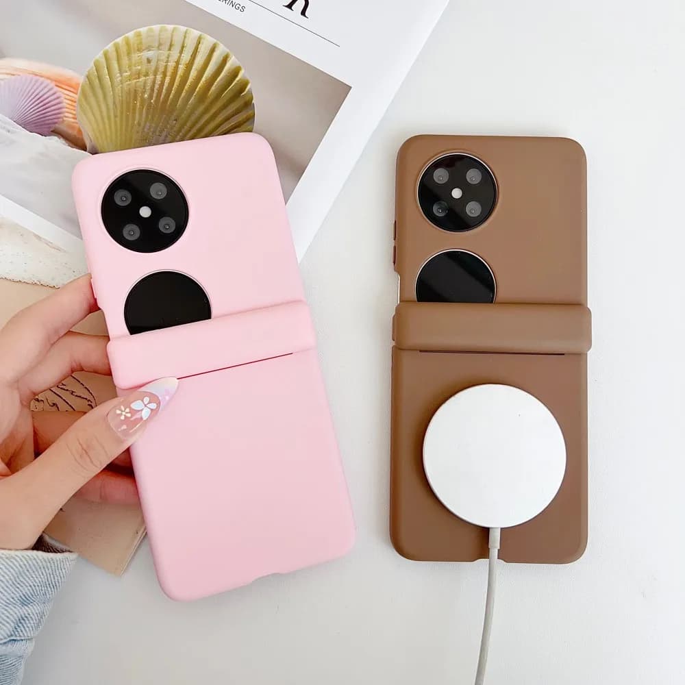 Solid Color For HuaWei Pocket 2 Magnetic Phone Case Shockproof Hinge Protective PC Hard Shell Back Cover