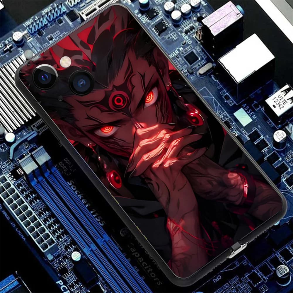 Japanese Anime Jujutsu Sound Control LED Flash Cases For iPhone Air 17 16 E 15 14 13 12 11 Pro Max XR XS Plus Luminous Cover