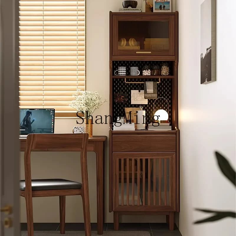 SM new solid wood dining side restaurant tea cabinet integrated movable bar table locker