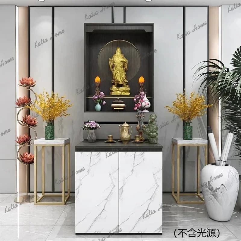 FG  Buddha Cabinet New Chinese Vertical Modern Simple Shrine Guan Gong God Of Wealth Incense Case Guanyin Shrine Cabinet
