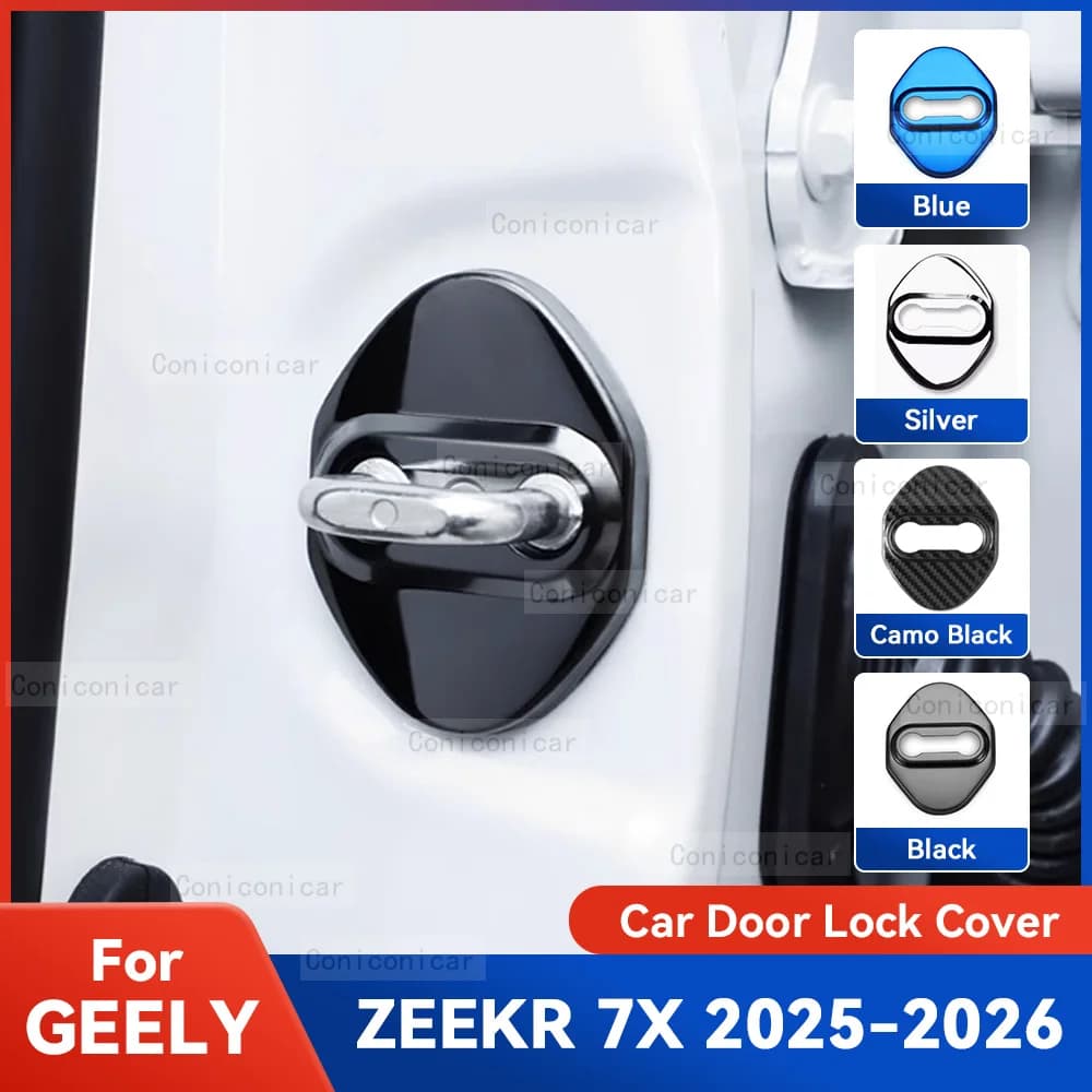 Auto Car Door Lock Protect Cover Emblems Case Stainless Steel Decoration For ZEEKR 7X EV 2025 2026 Protection Accessories