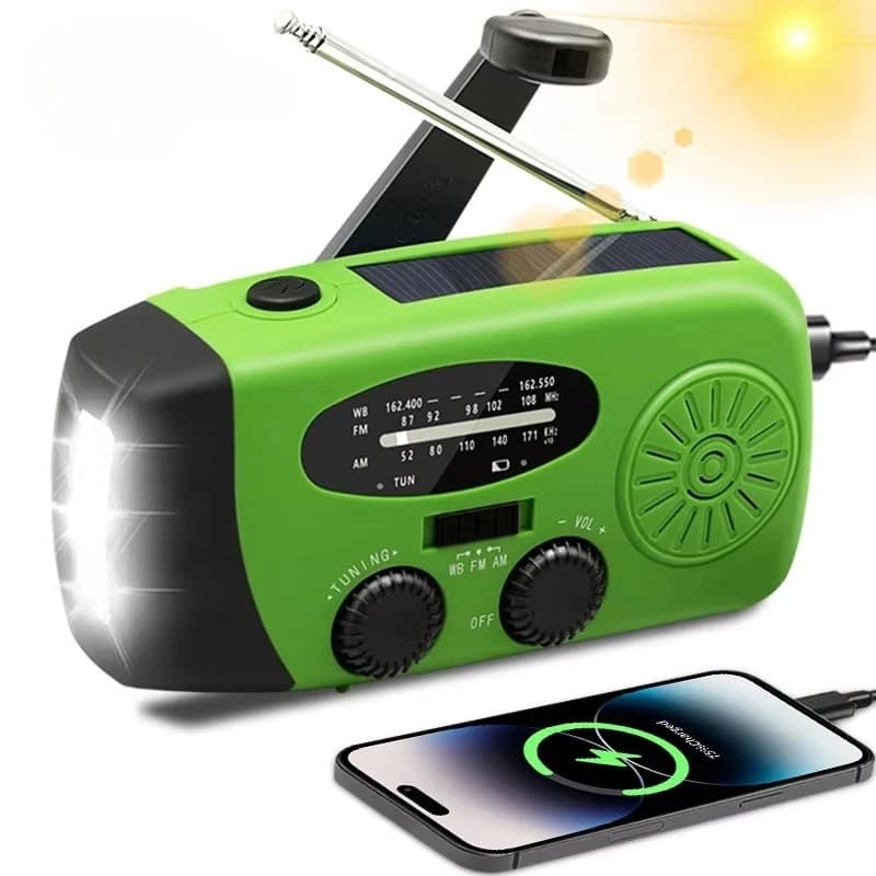 Portable Rechargeable Emergency Solar Hand 2000mAh FM Portable Radio Emergency