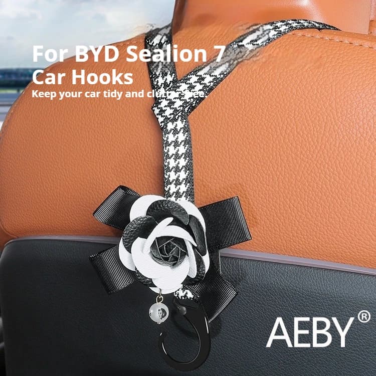 AEBY For BYD Sealion 7 2024 Car Hooks, Hidden Adhesive Hanger Seat Back, Organizer for Grocery Bag Coat, Interior Accessories