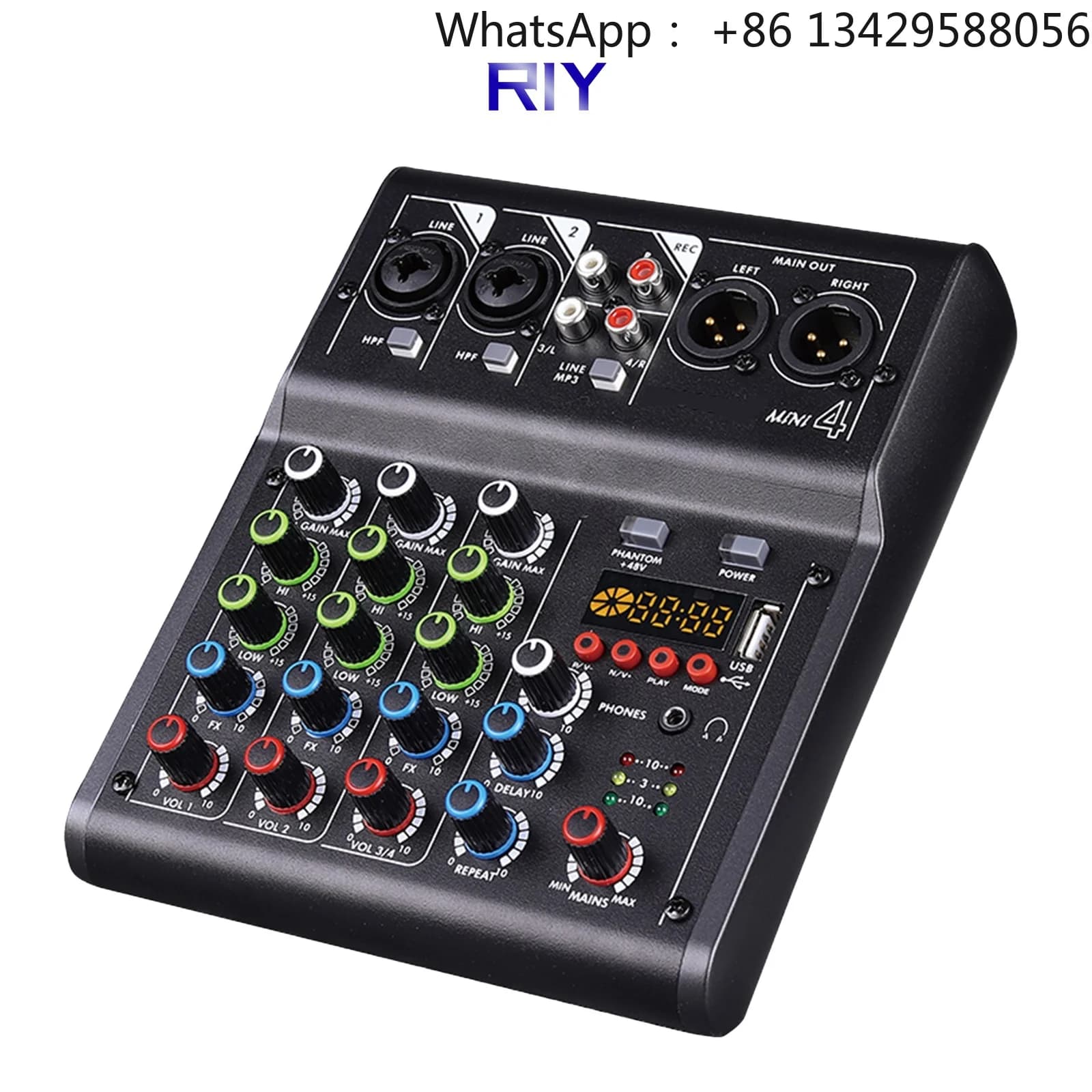 MINI4 4 Channels Power Mixer Small Audio Console Mixer With BT for Family KTV
