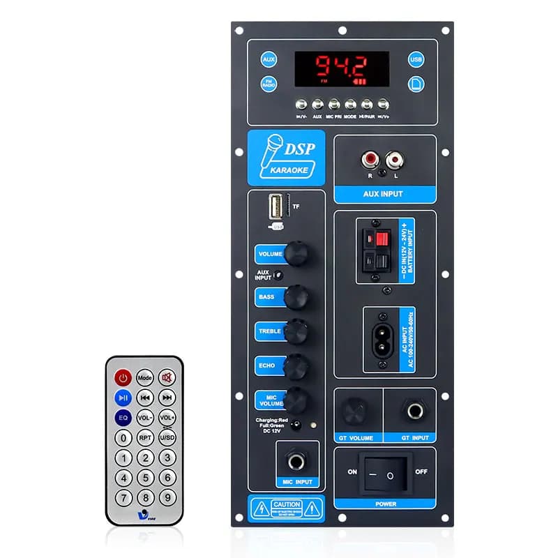 VIRE High Power DSP Bluetooth Amplifier Board  8-18 Inch Trolley Speaker Outdoor Audio Amp Module 60W Mono Stereo Amp