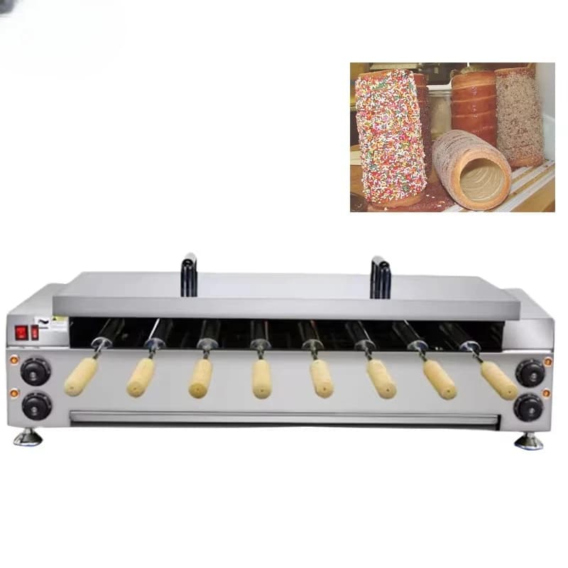 Chimney Cake Grill Oven Mini Ice Cream Cone Maker Ice Cream Bread Roll Making Machine