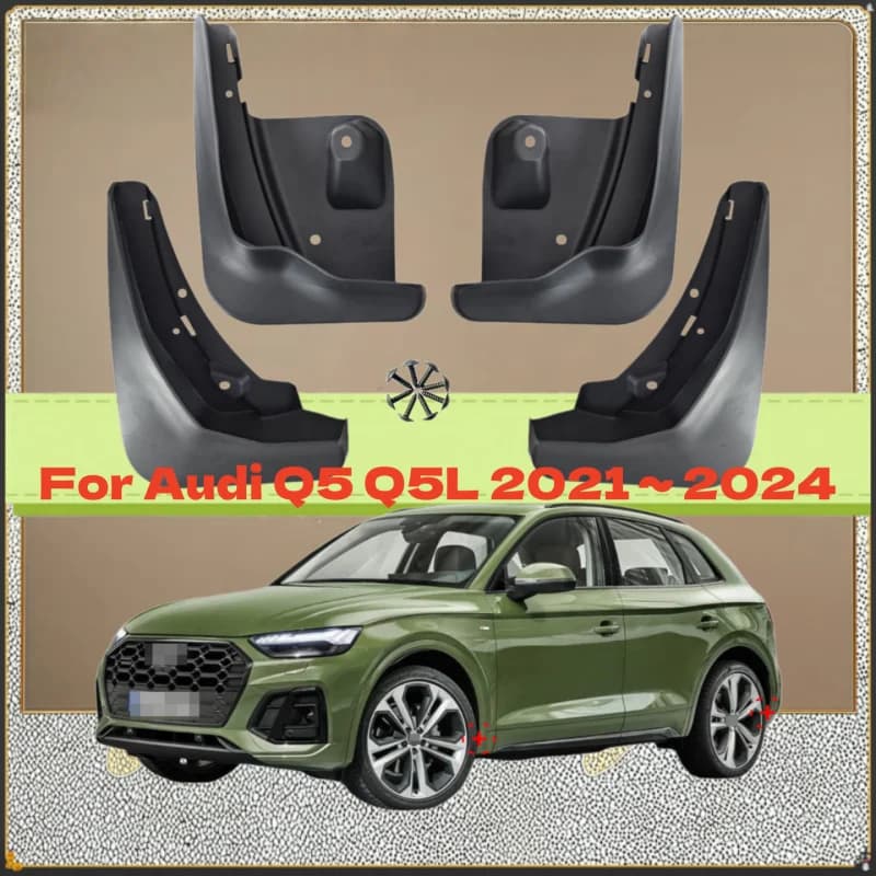 2021 2022 2023 2024 For Audi Q5 Q5L 4PCS ABS Mud Flaps Front Rear Wheel Splash Guards Mudguards Auto Car Accessories