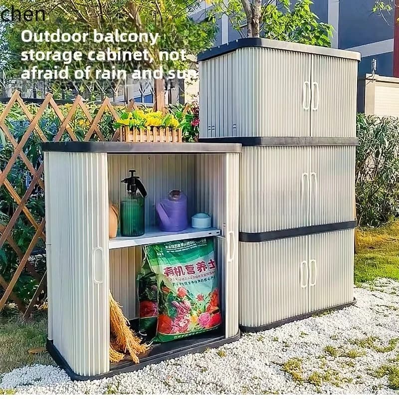 GZ-8 Outdoor Storage Cabinet Balcony Miscellaneous Tools Storage Cabinet Courtyard Villa Waterproof Sunscreen