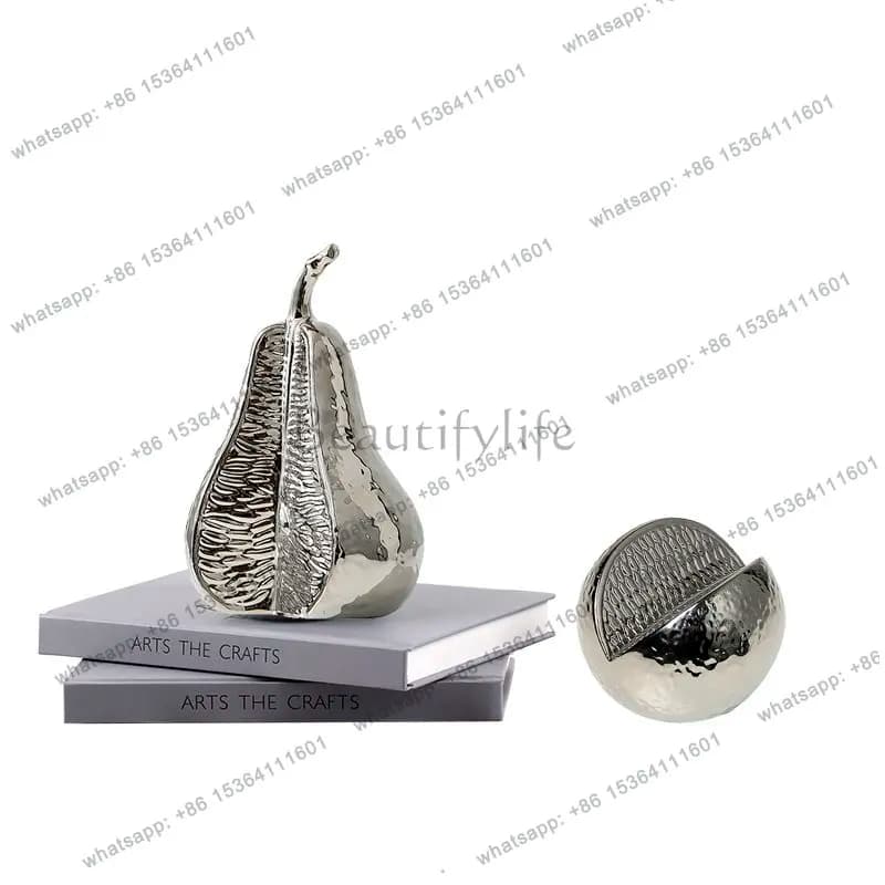 Nordic modern golden apple pear ceramic ornament model room study coffee table decoration