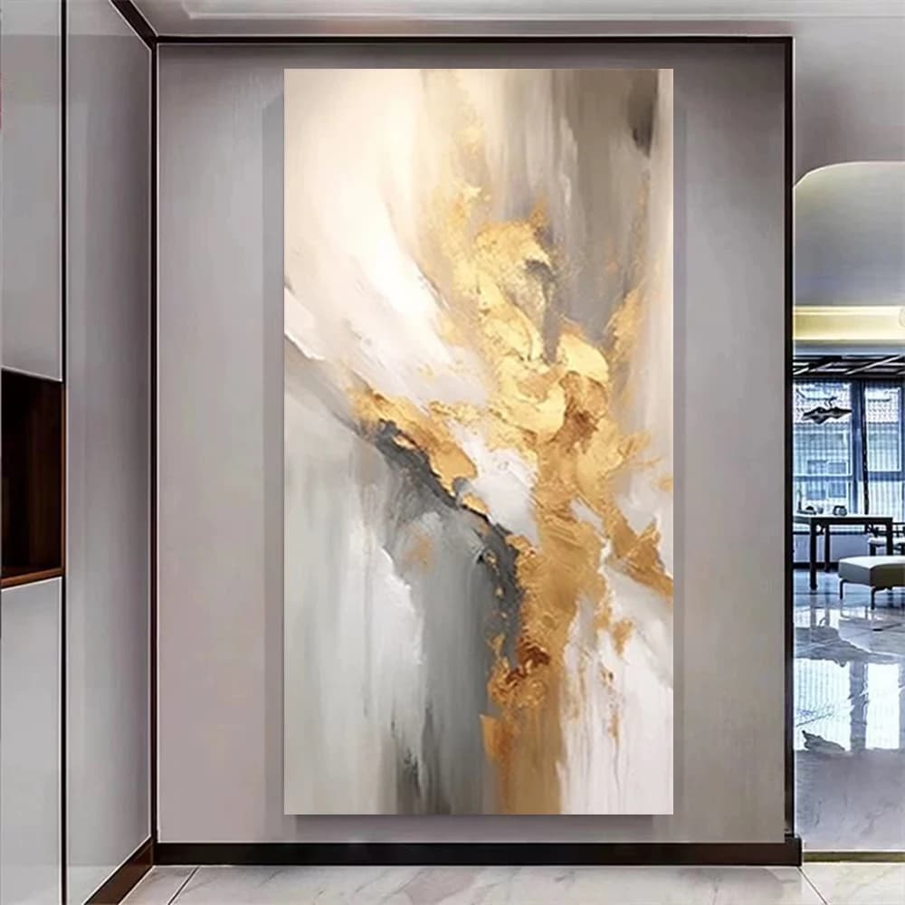 Hand Painted Oil Painting Abstract Golden and pink texture Canvas wall art Modern home Decor Canvas Paintings Acrylic Mural Art