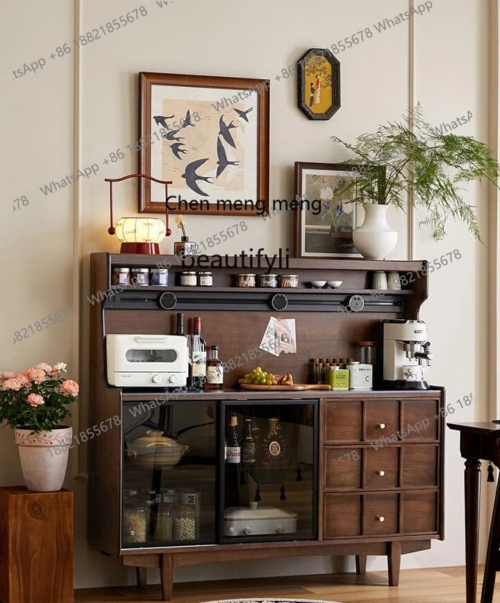 X Vintage Solid Wood Wall-Mounted Sideboard Cabinet Antique Living Room Storage Cabinet French Style Storage Cabinet