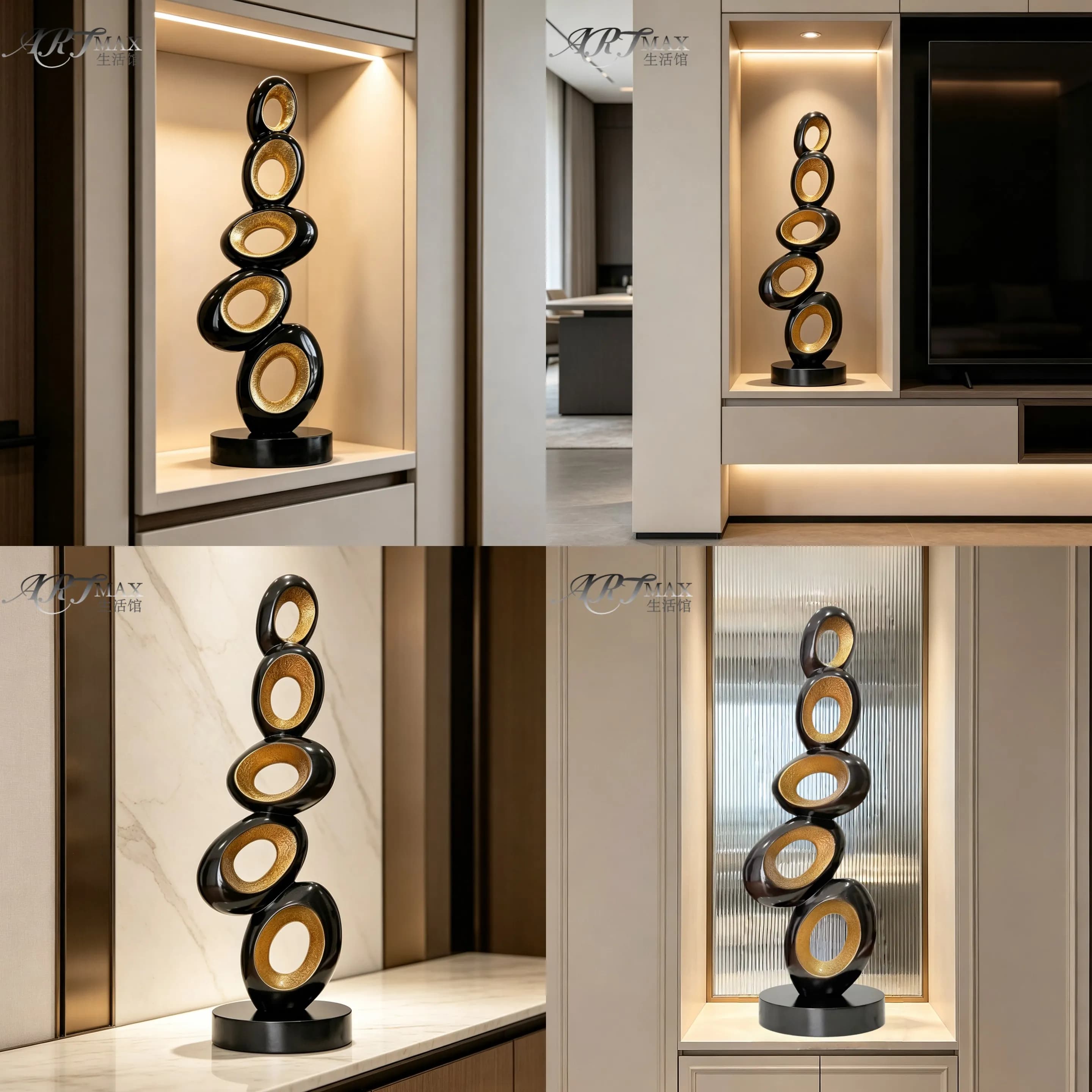 Modern Abstract Sculpture Luxury Home Decor Elegant Living Room Ornament Art Gift for New House