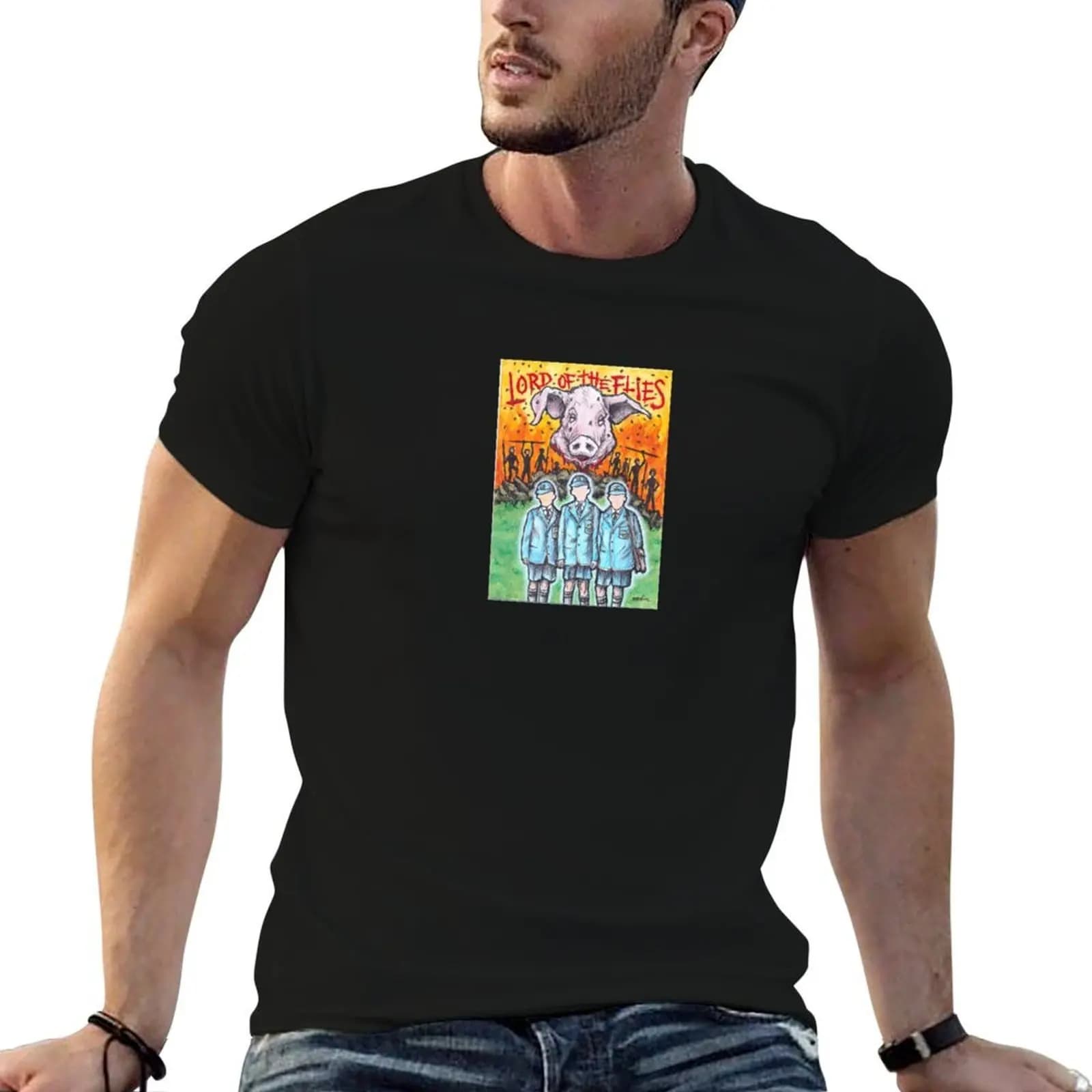 Lord of the Flies book cover design - Inks and Watercolors T-Shirt
