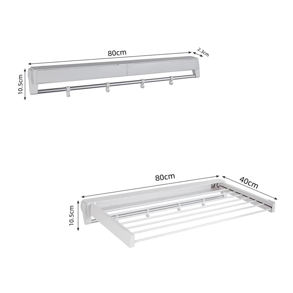 Hot Sale 7 Bars Wall Mounted Collapsible Hanging Cloth Drying Rack Folding Clothes Dryer Laundry Rack for Homepromote sales