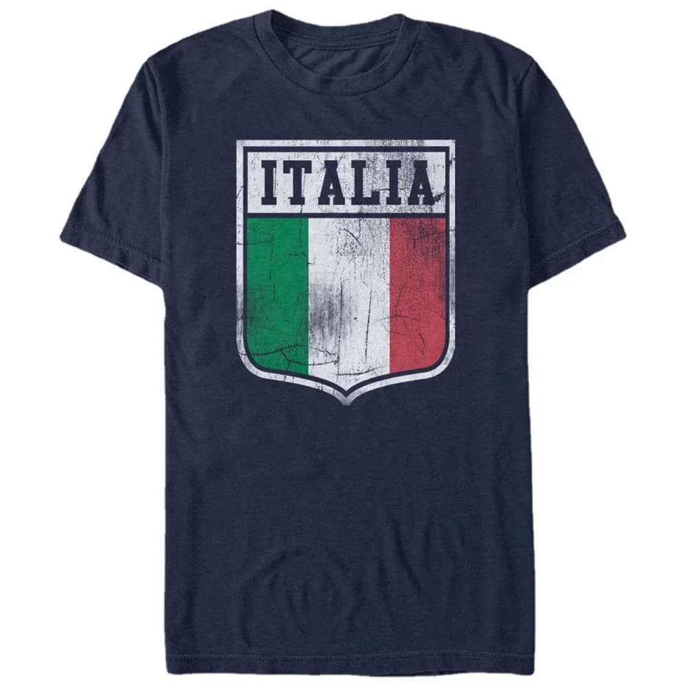 Cool Fashion Design Soft Comfortable O-Neck Tees Italy Flag Crest Graphic T-Shirt For Men size S-3XL