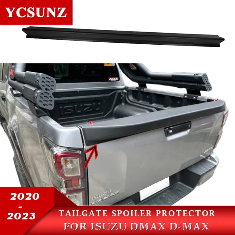 Matte Black Tailgate Spoiler Protector For ISUZU DMAX D-MAX 2020 2021 2022 2023 Car Accessories Double Cabin