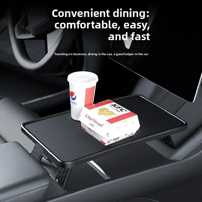 Refreshed Model Y 3 YL  Foldable Car Desk Central Control Tray Table Adjustable Storage Organizer for Vehicle Interior
