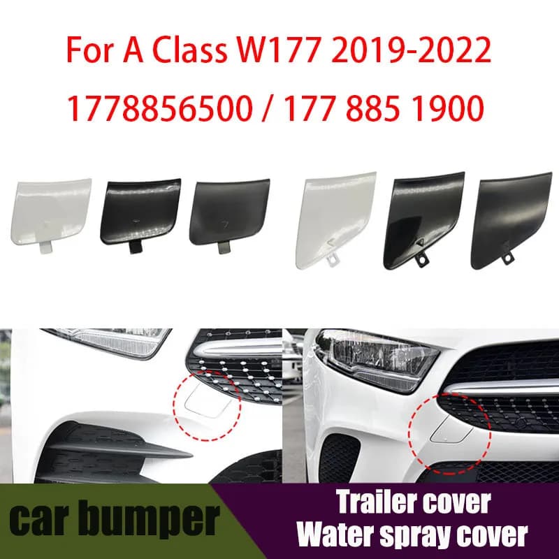 For Mercedes Benz A Class W177 AMG Line Front Bumper Tow Hook Cover Glossy 2013-2018 A180 A200 A260 1778851900 1778856500