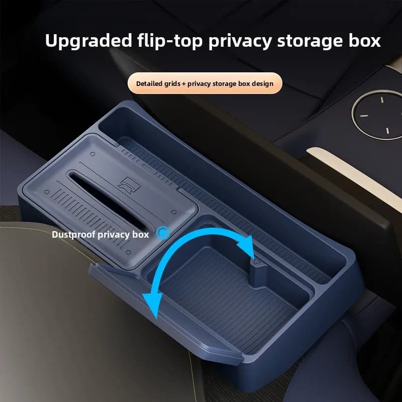 Car Dashboard Navigation Screen Back Storage Box Silicone Tissue Box Partition Storage Organizer Tray For Xiaomi YU7 2025