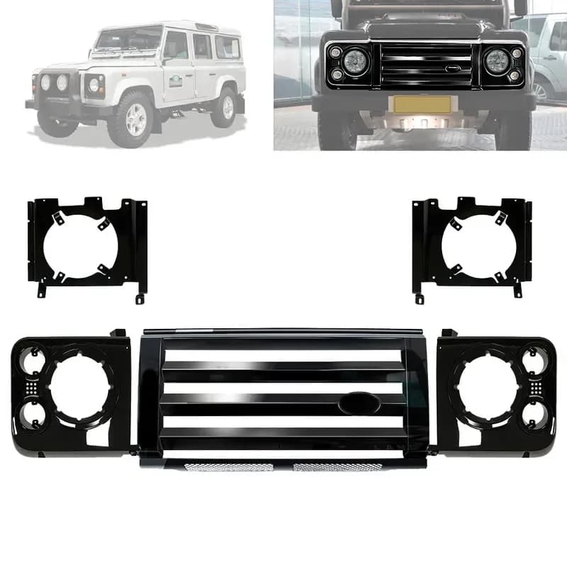 Car stying Front grille Kit ABS Middle FRONT Grille & surrounds & Brackets For Land Rover Defender 90 110 Vehicle Auto Parts Car