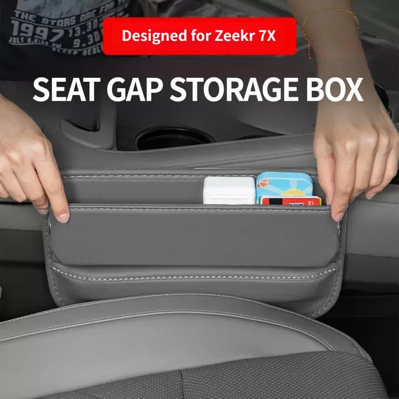 Car Interior Accessory For ZEEKR 7X 2025 2026 Seat gap storage box Original color leather storage box Car interior accessories