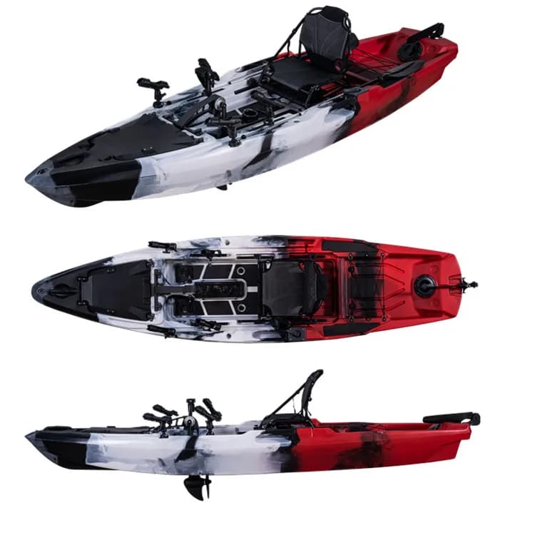 High Quality 1 Person 3.71 Meters Boat Import PE Plastic Lldpe Fishing Kayak Pedal Drive