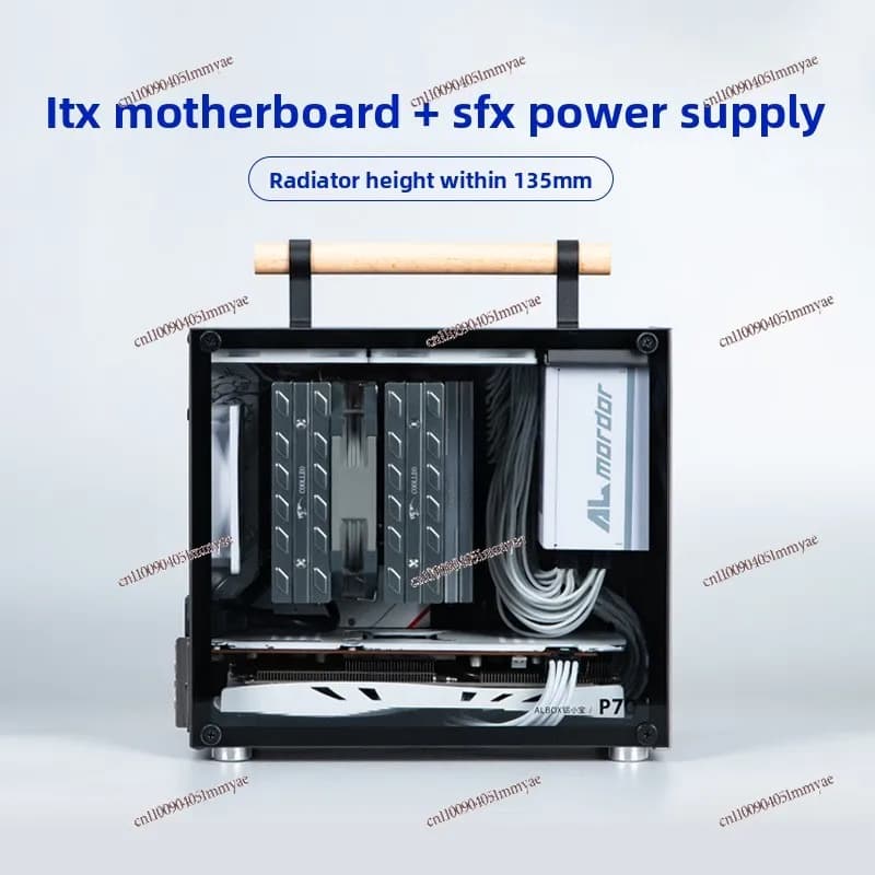 Bestseller All Aluminum Mini Compact Portable A4 Host SFX Desktop Computer Plug-in ITX Small Chassis