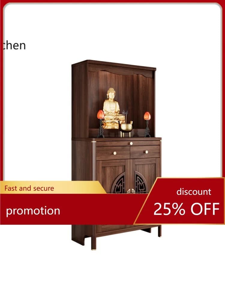 HT Buddhist shrine Shentai cabinet incense case household Buddhist shrine offering Bodhisattva Buddhist cabinet Zhongtang table