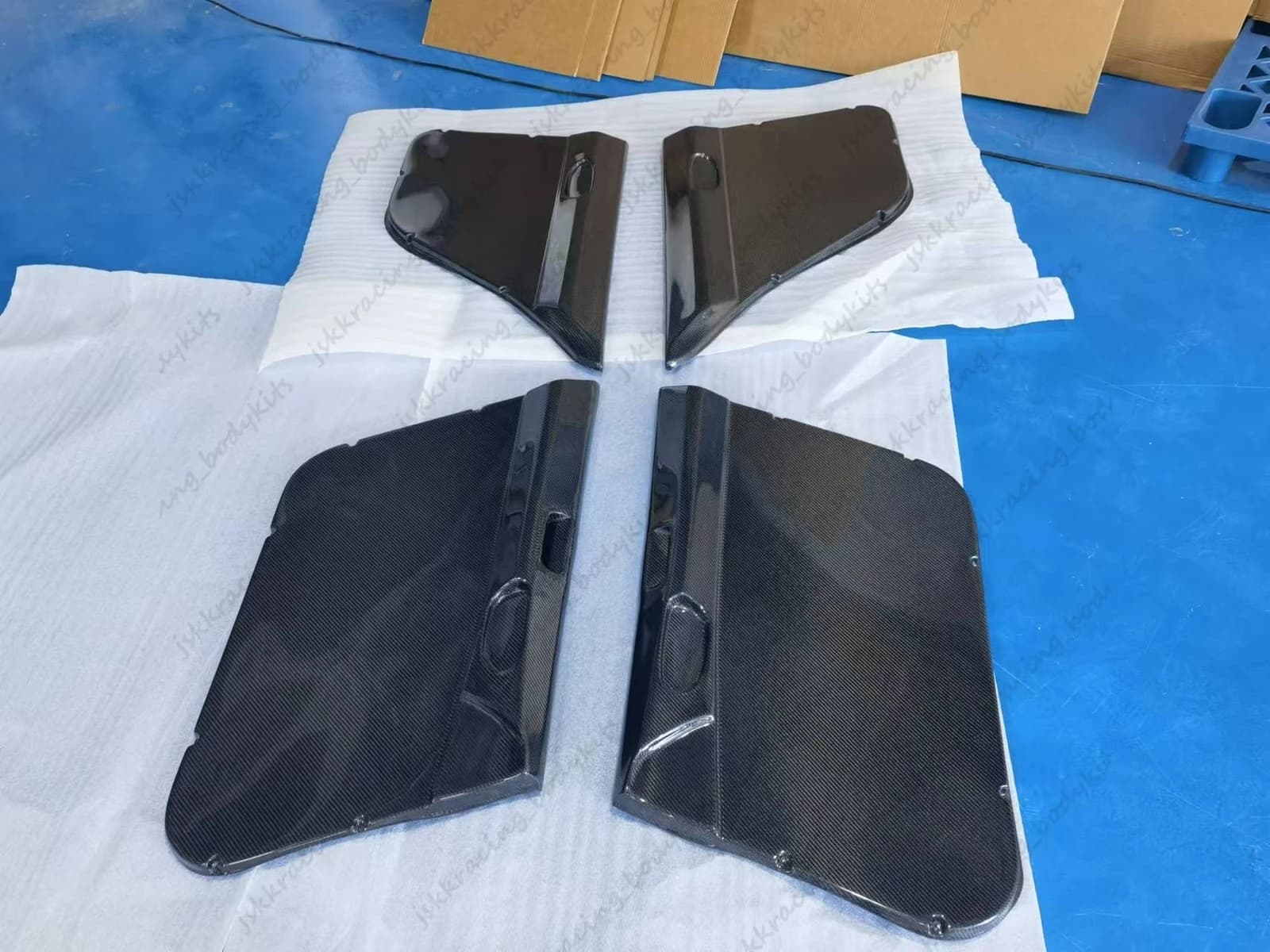 For Honda Civic FD2 (LHD) Front & Rear Inner Door Card Pair Carbon Fiber 4pcs car BodyKits