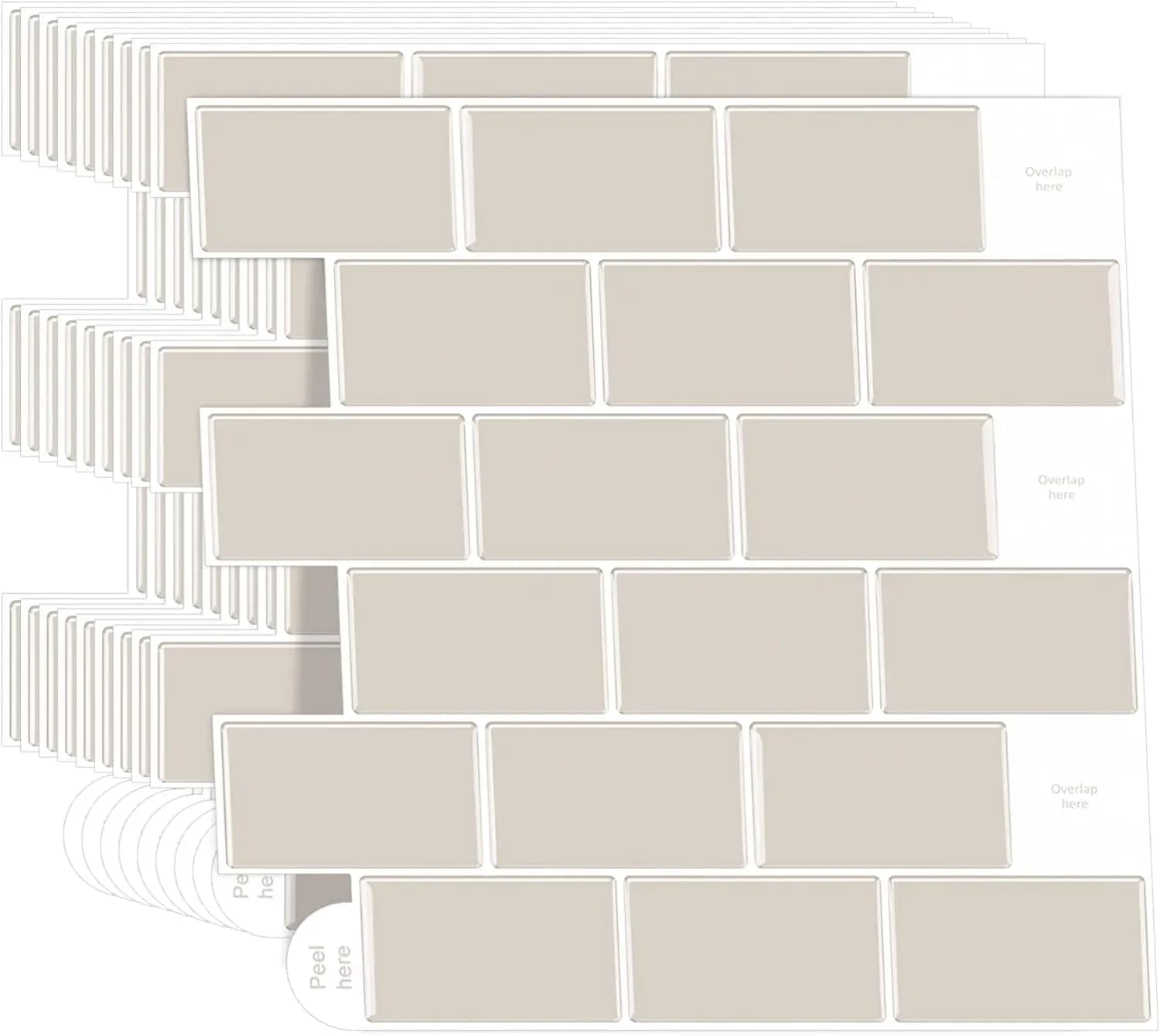 Vividtiles 3D Vinyl Waterproof Kitchen Backsplash Wall Sticker Peel and Stick Wallpaper Premium Strong Ahesive Tile Decals
