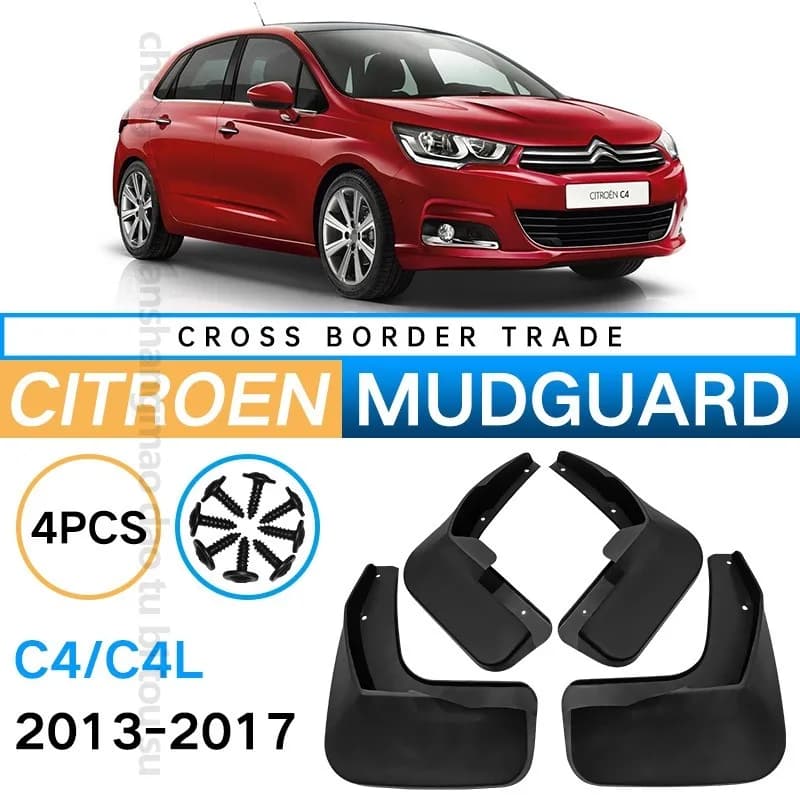 Car Exterior Accessories Decoration Mud Flaps For Fender For Citroen C4 C4L 2013 to 2017 Model Splash Guards Mudguard Black