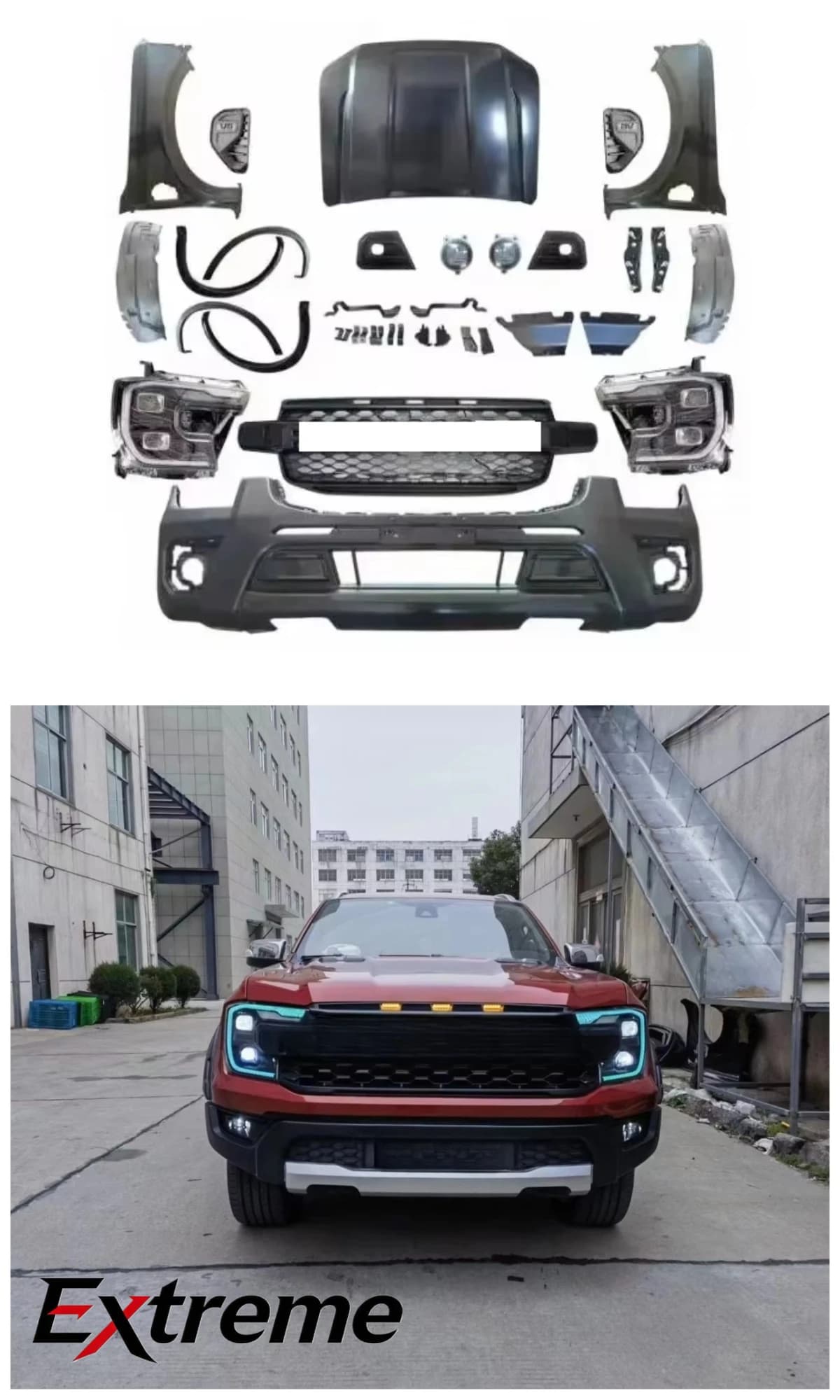 Car Conversion Bodykit Ranger Raptor 2022 T9 Bodykit for Ford Everest Upgrade Refit Facelift