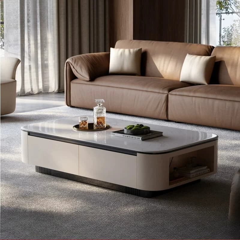 Modern Luxury Side Table Living Room Writing Moving Drawers Organizer Coffee Table Storage Couchtisch Chinese Style Furniture