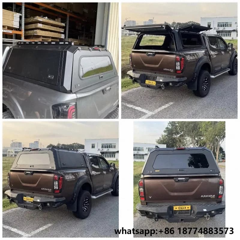 Good Quality  Truck Topper Custom-fit Pickup Hardtop Canopy for Nissan Navara Chevy Colorado Lockable Cargo Top