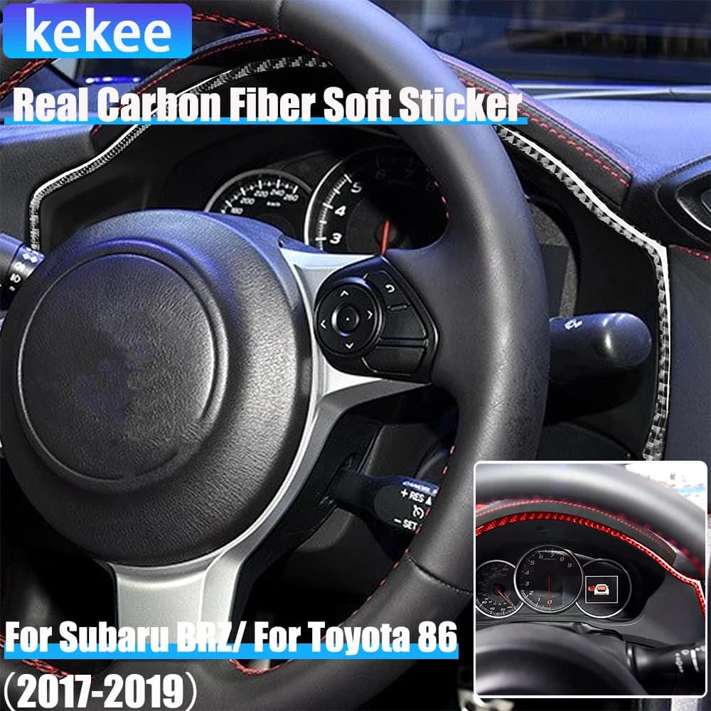 Real Carbon Fiber Car Accessories Dashboard Speedometer Strip Cover Soft Sticker For Subaru BRZ Toyota 86 GT86 2017 2018 2019