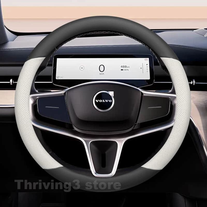Leather Car Steering Wheel Cover For Volvo EX90 2023-2025 2026 Covers For Covers Auto Steering Wheel Volvo EX90 2026 Accessories