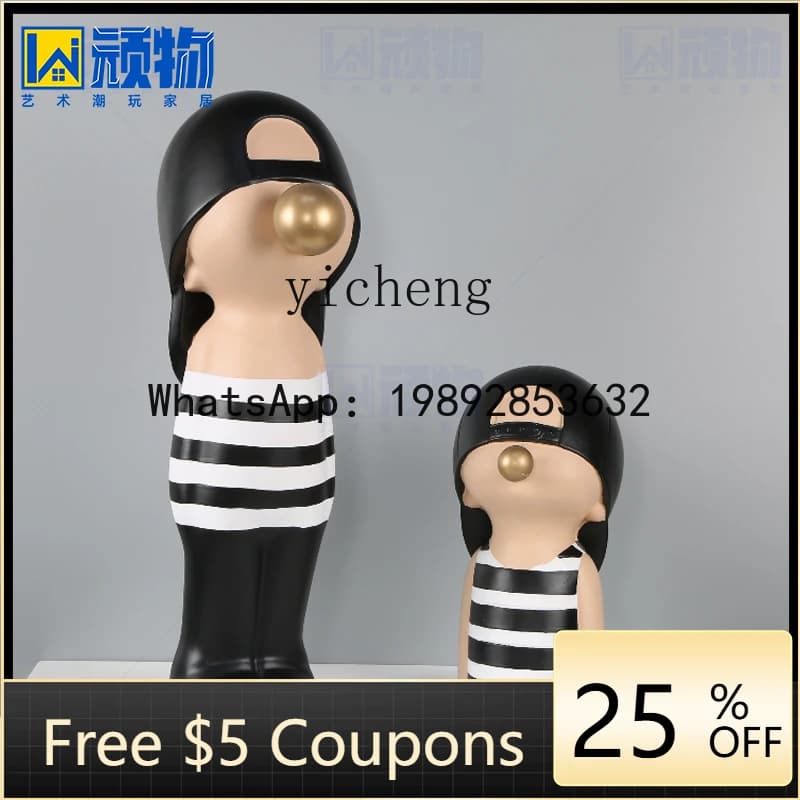 U3  Modern Simple Abstract Cartoon Character Sculpture Ornament Model House Sales Office Living Room Home Decorations