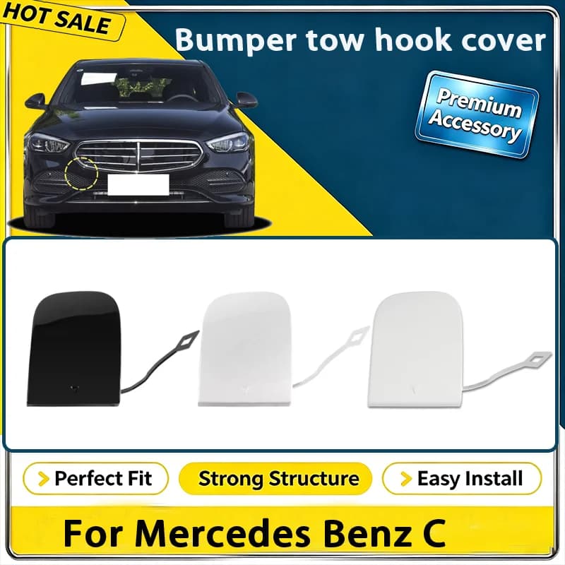 For Mercedes Benz C Class W206 C160 C180 C200 C250 C350 C400 2021 2022 2023 Front Bumper Tow Hook Cover A2068850001