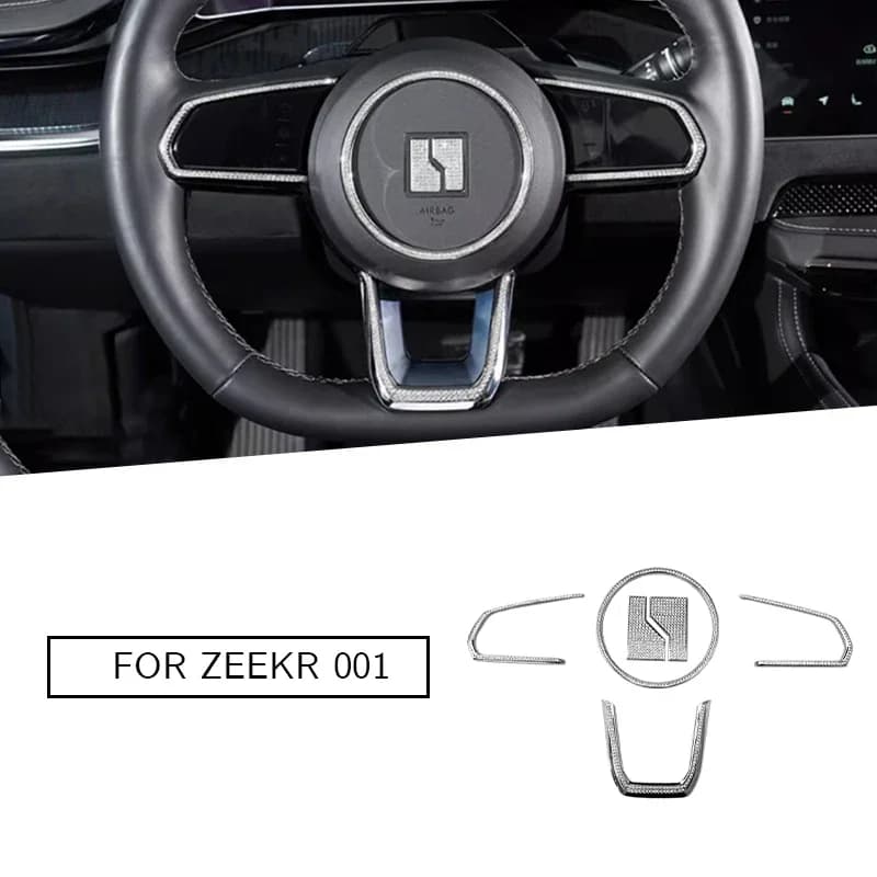 For 2021-2023 Model Year Zeekr001 Steering Wheel Logo Stickers, Decorative Car Logo Stickers, Plastic Materials, Aesthetics
